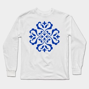 Blue flowers tile Long Sleeve T-Shirt